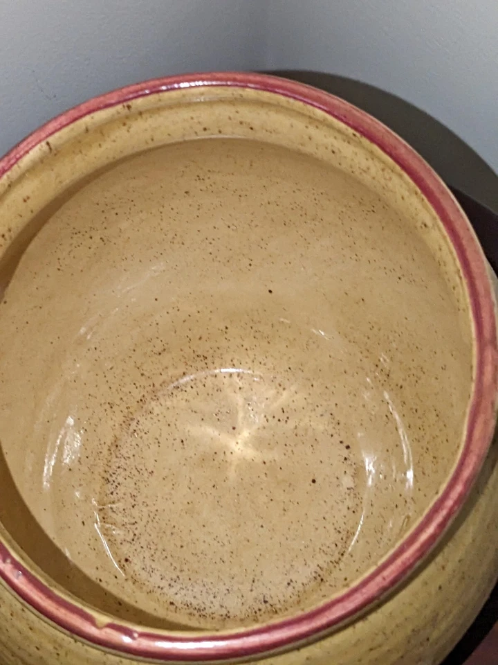 Vintage Haeger Vase w/Handles Yellow Mustard Pottery - Image 4 of 4