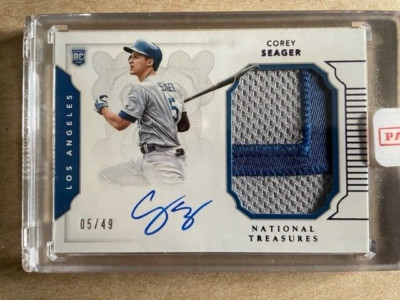 2016 National Treasures Auto Patch Corey Seager RC Rookie #5/49 Jersey # 1 of 1!
