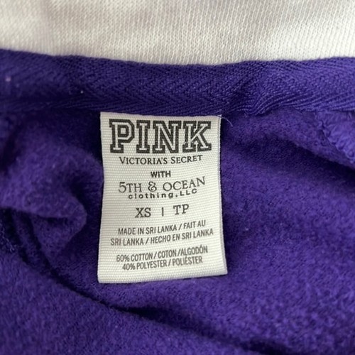 Pink Victoria's Secret Sweater Women Extra Small Purple Silver Pullover 3/4 Zip - Picture 5 of 10