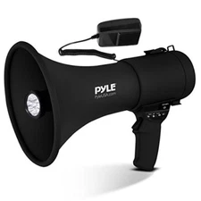 Pyle Megaphone Speaker w/LED Lights and Siren Alarm + Adjustable Volume Control