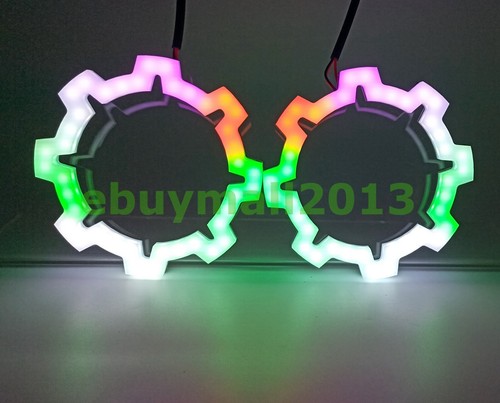 BT App Octagonal Gear Dynamic Flow Chase RGB Halo Demom Devil Angel Eye for Ford - Picture 15 of 35