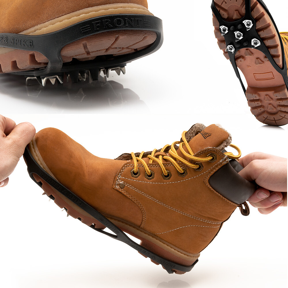 Crampons Chaussures Randonnée Anti-Glisse Verglas Glace Neige Taille  34-39