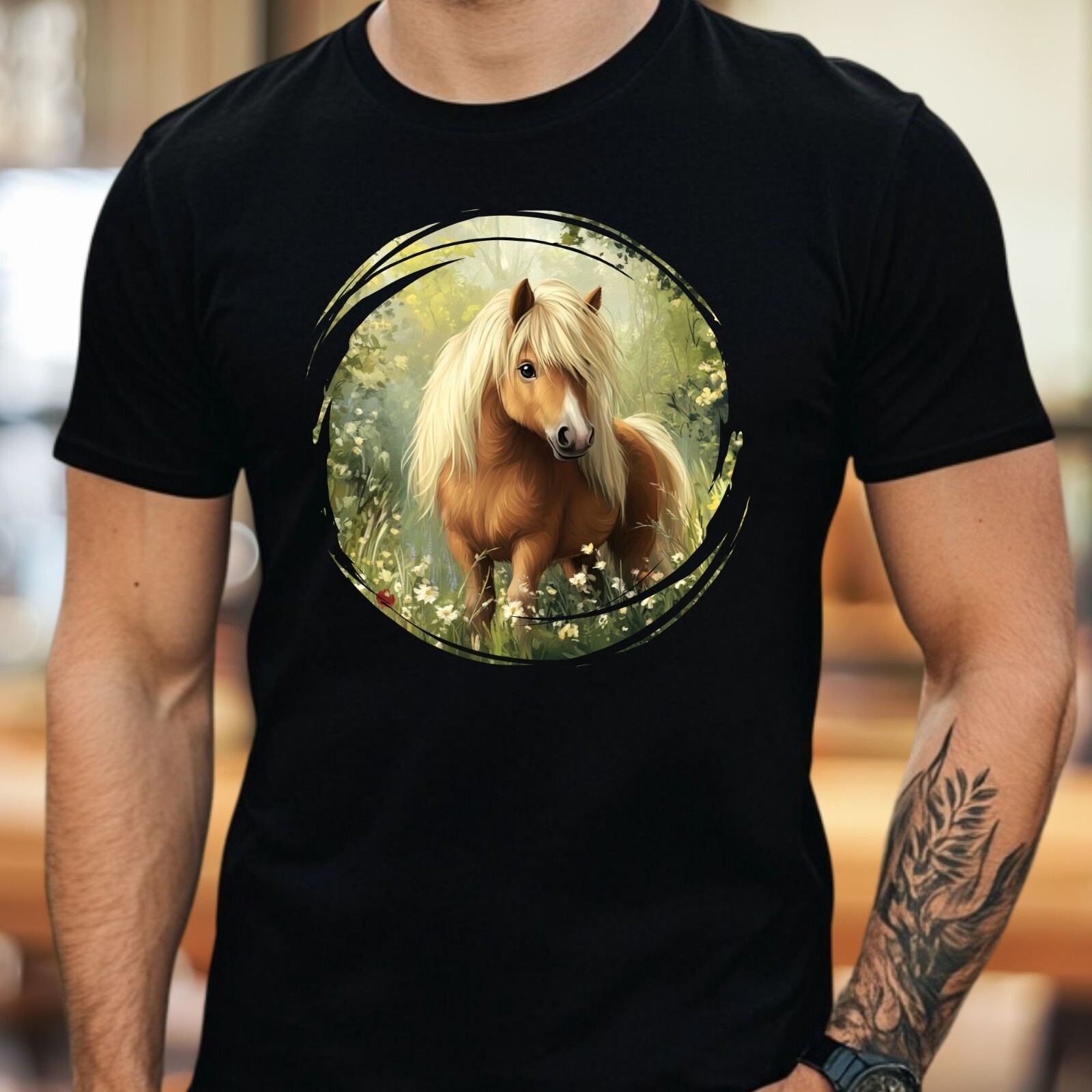 T shirt uomo Shetlandpony fantasia cotone taglia dalla S alla 5XL