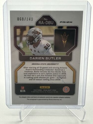 2022 Prizm Draft Picks - DARIEN BUTLER -/149 Auto blau Arizona State Raiders - Bild 2 von 2