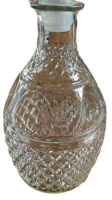 Carafe à Whisky Vintage En Cristal Crown Royal, Gravée Raisin, Avec Bouchon