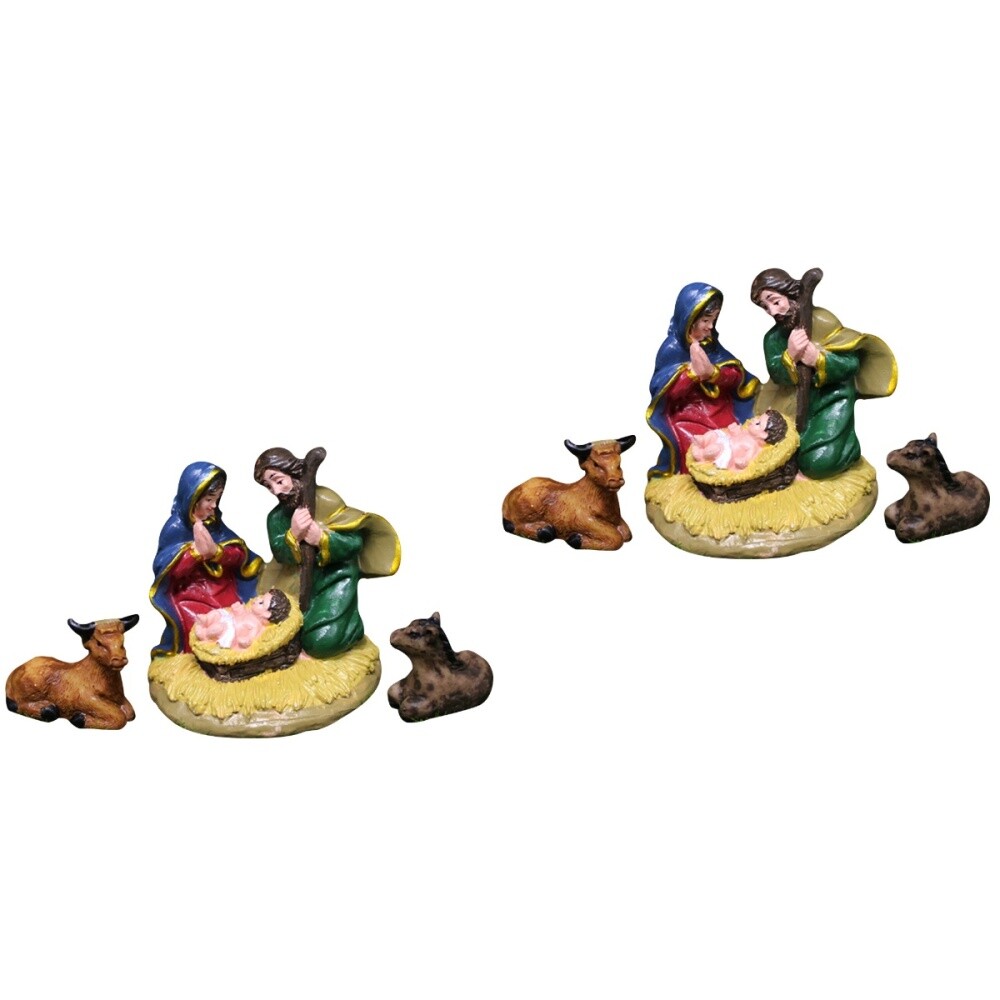 6 Pcs Catholic Holy Family Statue Scene Jesus Ornaments Miniature eBay