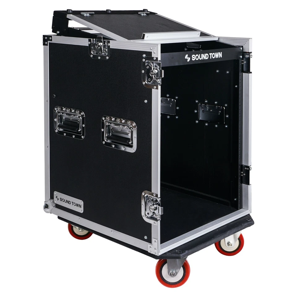 Sound Town 14U PA DJ Rack Road Case 11U Mezclador Inclinado Superior Mesa DJ (STMR-14UWT) Foto 4 de 4