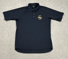 Drexel  University Crew Polo Shirt Adult Large Blue Logo Graphic SpellOut