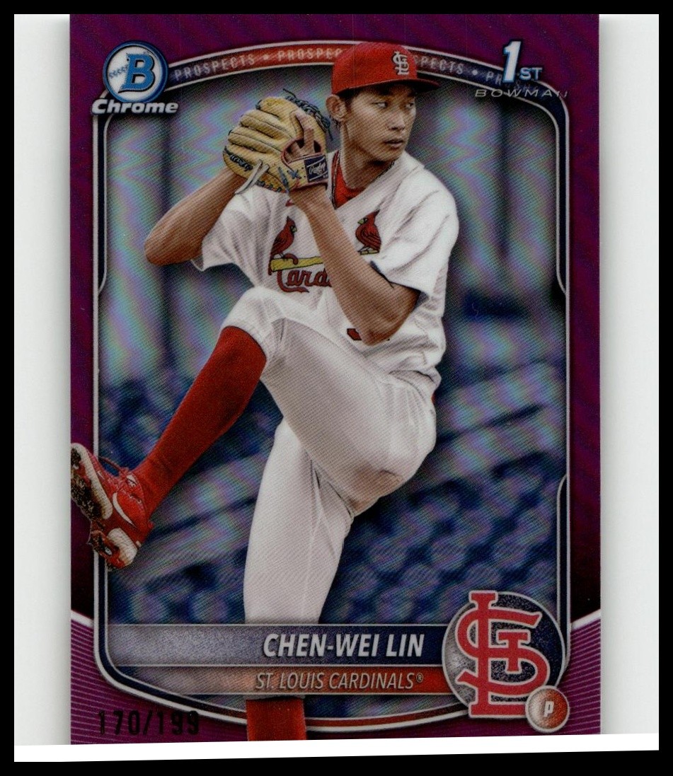 2025 1st Bowman Chrome Fuchsia Refractor Chen-Wei Lin #BCP-141 #/199
