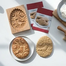 Mould Wooden Gingerbread Cookie Mold Carved Shortbread Mold Cookie Cutter Molds