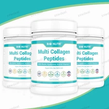 Multi Collagen Protein Powder Type I II II V X w/ Biotin VC Hyaluronic Acid 16oz