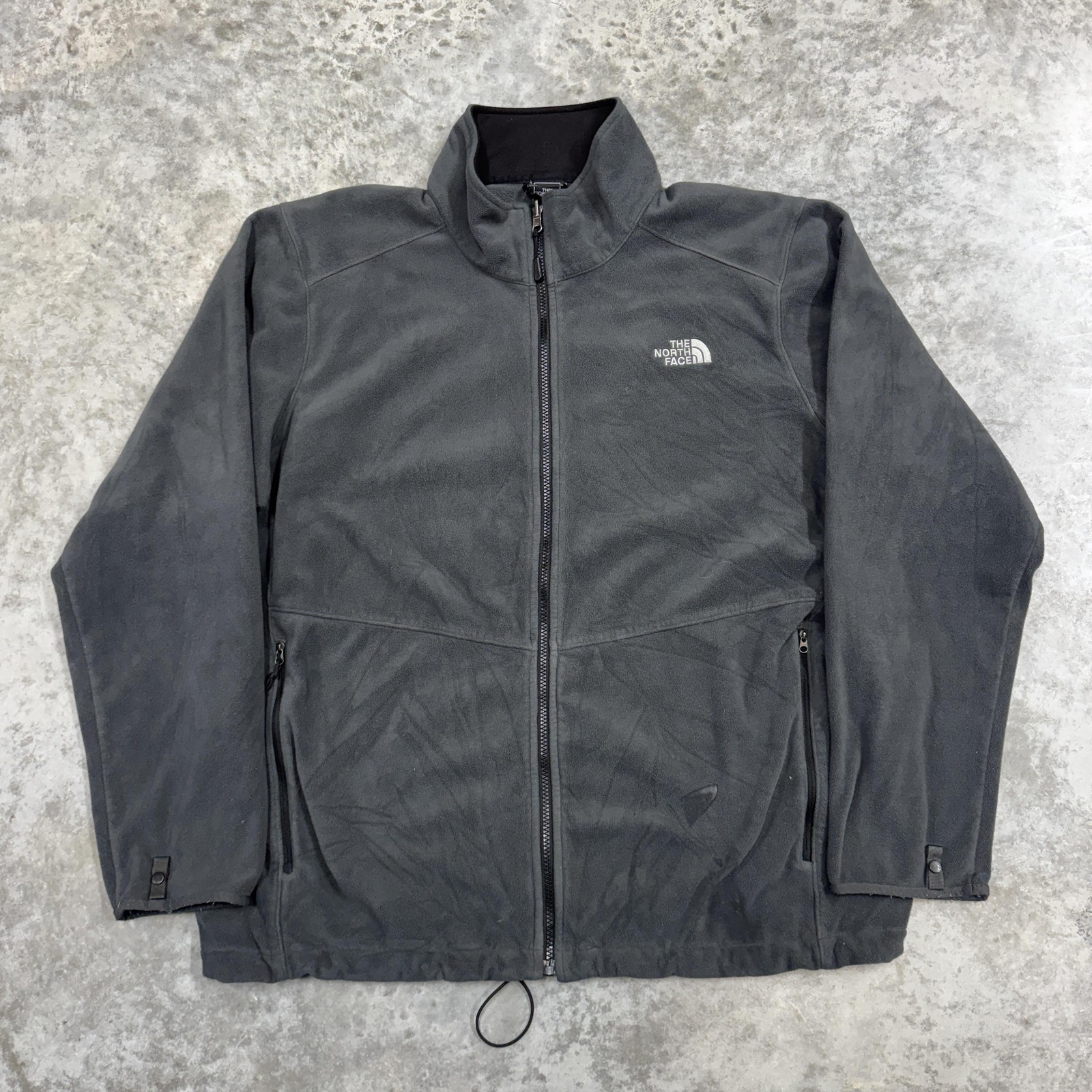 The North Face Jacket Mens 2XL Gray Fleece Full Zip Outdoor Hiking Coat Warm
