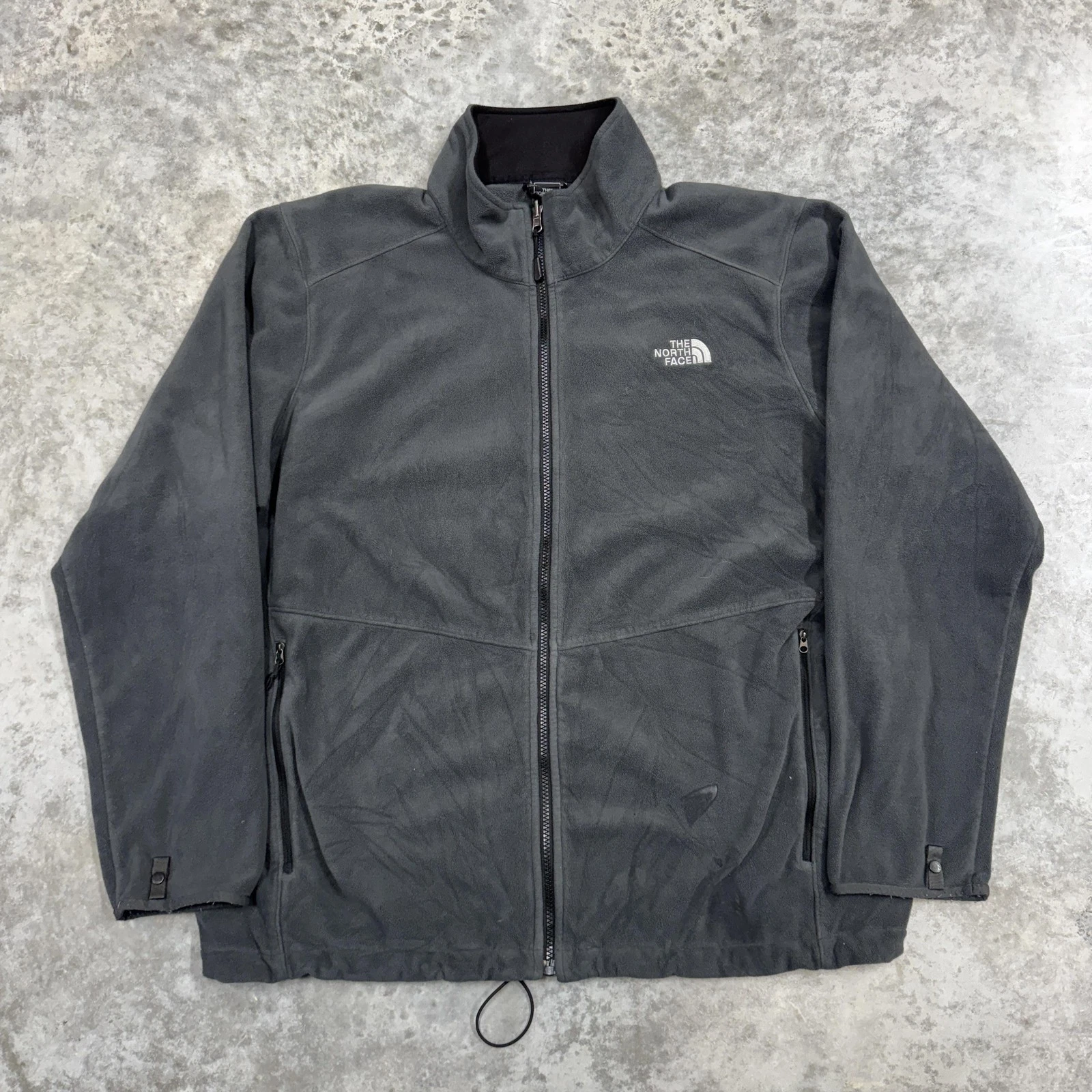 The North Face Jacket Mens 2XL Gray Fleece Full Zip Outdoor Hiking Coat Warm