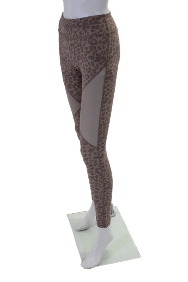Leggings Varley para mujer tiro alto panel de malla estampado de leopardo púrpura talla S Foto 2 de 4