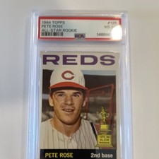 Topps 1964 Pete Rose All-Star Rookie #125 Cincinnati Reds PSA Baseball Card. rookie card picture