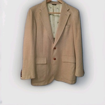 Vintage Red Coach Shop at Sakowitz Men's Tan Wool Sports Blazer