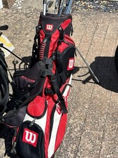 Wilson Stand Golf Bag Red/Black/White 4-Way Dividers 5 Pockets Polyester