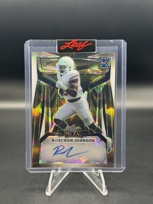 #1/1 Roschon Johnson Gold Crystal Ice Proof Auto 2023 Leaf Metal Autograph Bears