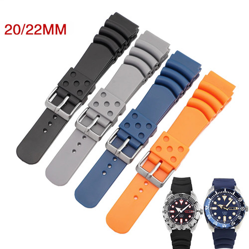 Cinturino orologio 20mm 22mm 24mm gomma subacquea impermeabile silicone sport cinturino. - Foto 9 di 32