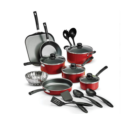 Tramontina Primaware 18 Piece Non-stick Cookware Set, Red