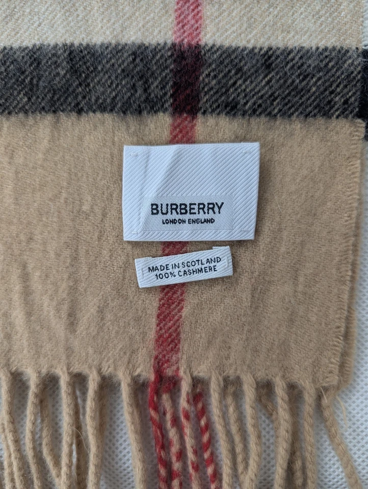 Bufanda Burberry Cashmere Check beige | unisex | genuina | icónica a cuadros Foto 2 de 4