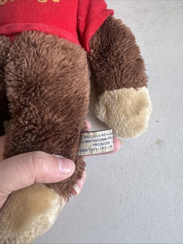 Vintage Curious George Stuffed Animal Monkey 12" Eden Toys 1984 - Picture 5 of 5