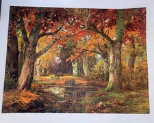 Vintage Litograph Print Renpyger Fall Scene USA (GP-65)