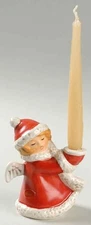 Goebel Christmas Figurines Angel With Red Coat-Candleholder - Boxed 1982902