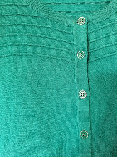 Country Casuals Green Cardigan Size Large Enamel Buttons - Picture 2 of 6