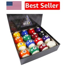 Billiard Ball Set - 16 Durable, Glossy 2-1/4" Resin Balls for Enhanced Gameplay