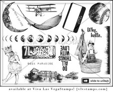 Unmounted Rubber Stamp Plate, Unmounted/Uncut Pink Rubber Stamps