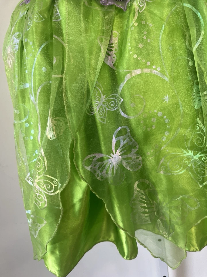 Disneyland Tinkerbell Costume Green Tulle Dress Light Up Wings Crown - Size 9/10 - Image 4 of 4
