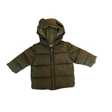 Old Navy Baby Puffer Jacket Green Water Resistant 3-6M NEW 0966