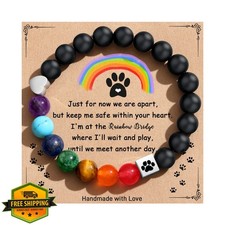 Dog Cat Memorial Bracelet Rainbow Bridge Pet Sympathy Gift