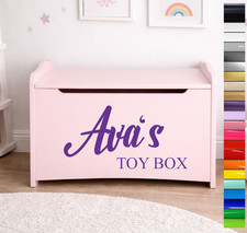 Personalised Toy Box Name Sticker Boys Girls Toybox vinyl decals BOX NOT INCLUED