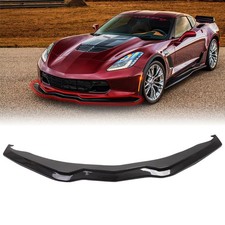 Front Lip Splitter Spoiler For 2014-19 Corvette C7 Convertible Coupe Carbon Blk