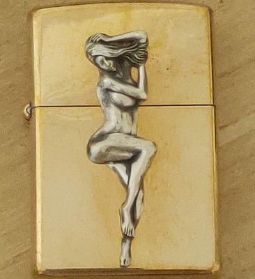 1 piece Lighter accessories Brass Sexy Side Sleeping Girl DIY sticker