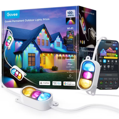 Govee Permanent Outdoor Lights Prism 100ft WHITE NEW - FREE SHIPPING