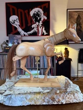 U.S. Art Supply 12" Wooden Horse Manikin Posable Figure for Drawing Articulated