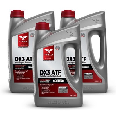 TRIAX DX3 ATF for GM Dexron III, Ford Mercon, and More (5 Quart; 3 Pack)