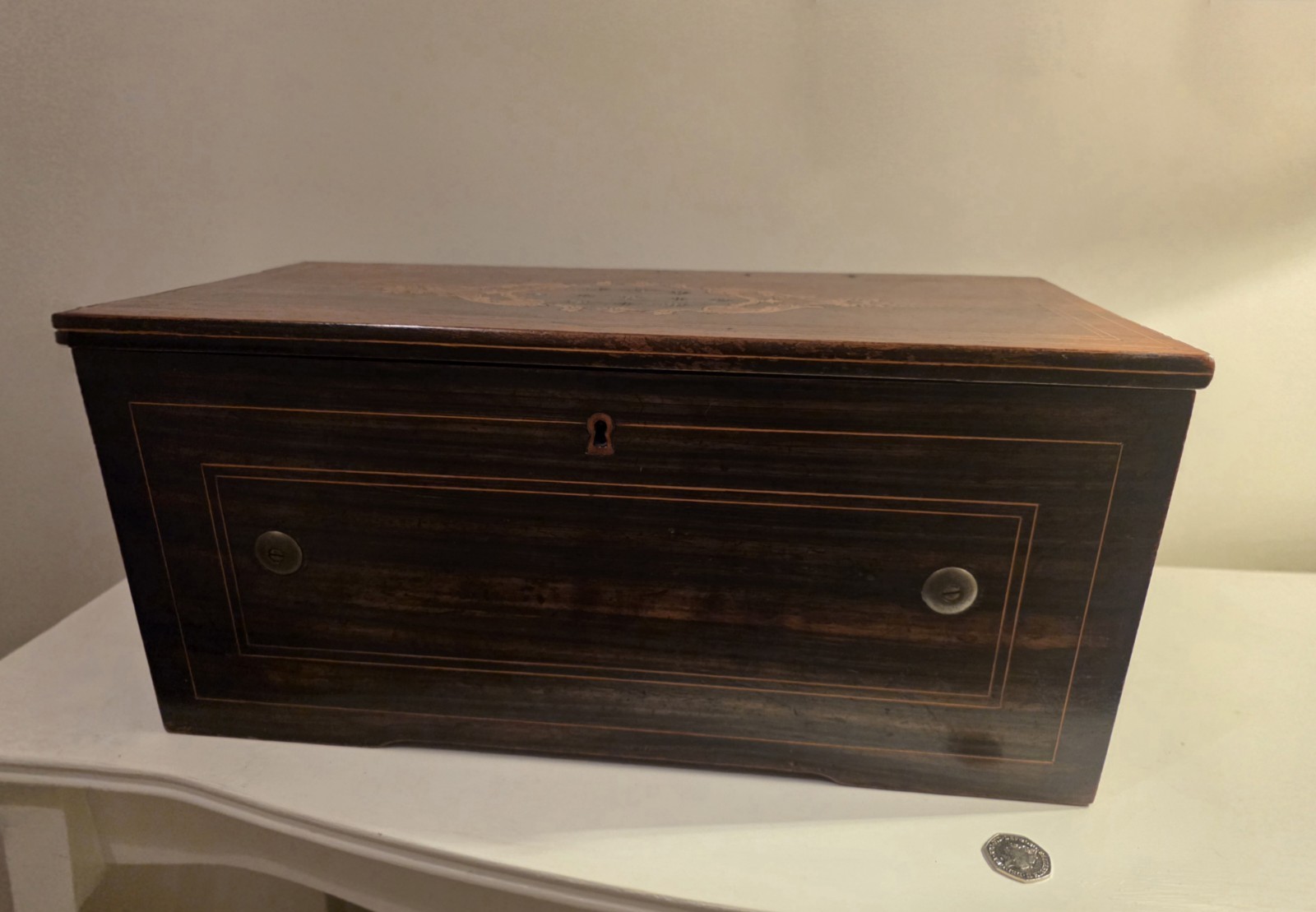 Antique Swiss Cylinder Music Box c.1880–1900 – Fully Working – Inlaid Case