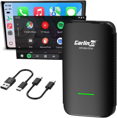 Carlinkit 4.0 Pro Wireless Carplay Adapter with Built-In Video App, USB-A/C | Su