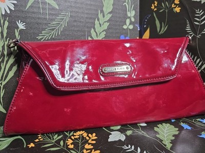 Maroon Red Anne Klein Vinyl Crossbody Purse NO STRAP Clutch Read Description