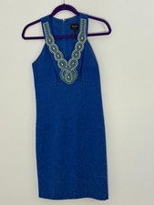 Laundry by Shelli Segal Blue Textured Sheath -Polished Cocktail/Work