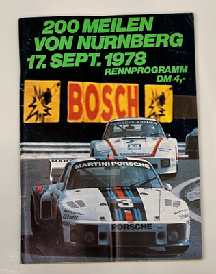 200 Miles of Nuremberg Norisring '78 1978, Darm, R5, VW Golf Cup, Programme Booklet