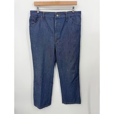Red Kap Vintage Workwear Jeans Mens 36x28 Blue Distressed USA Made Denim 70s 80s
