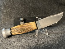 1930s STAG * KA-BAR/UNION CUT. * EXTRA NICE * WOODCRAFT SHEATH KNIFE * w/ Sheath