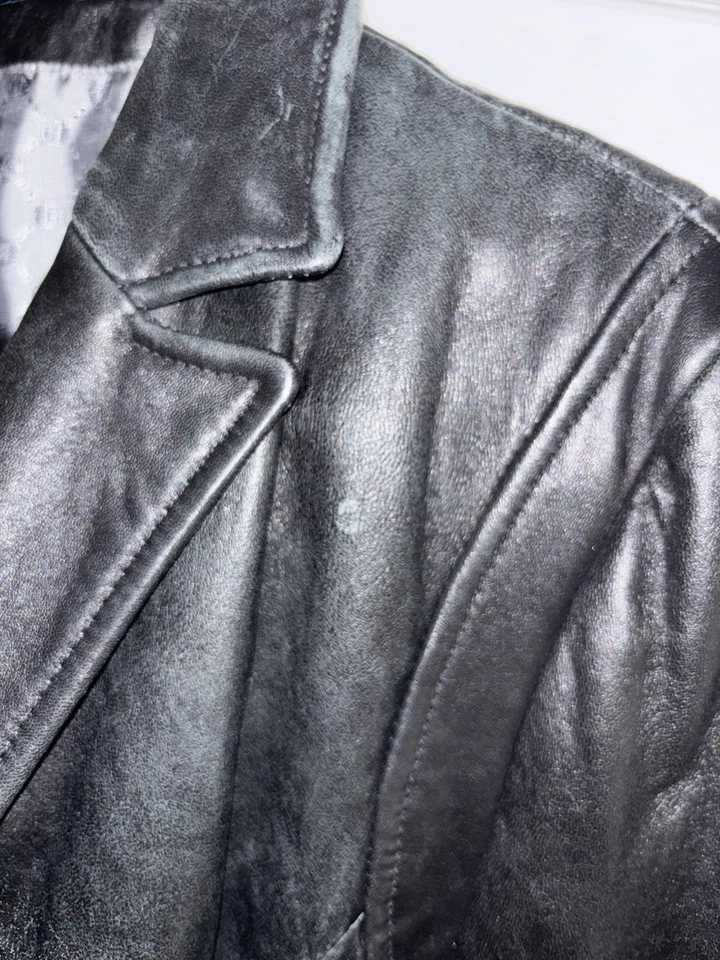 Y2K Kenneth Cole Reaction Black Leather Jacket Women's Large - Image 3 of 4