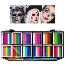 12 Colors Face Body Paint Palette,Split Cake Palette FX 12-panel 