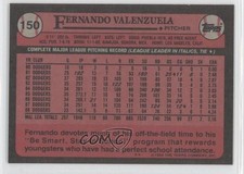 1989 Topps Blank Front Fernando Valenzuela #150 0a2